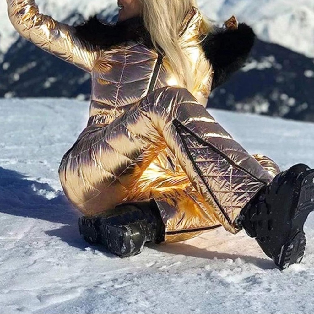 SKI ONE SUIT . Size Medium Gold ✨ - Picture 4 of 5